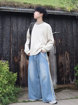 「SBG（エスビー）のアイテム（ネックレス）」を使った、Hiromuさん（メンズ・180cm）の秋コーディネート