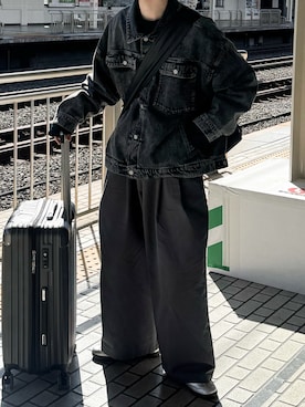 「アイテム（デニムジャケット）」を使った、Hiromuさん（メンズ・180cm）の秋コーディネート