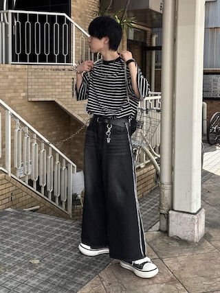 「RUUBON(ルーボン)の【RUUBON】rustic basic big Tee / ラスティック ベーシック ビッグ Tシャツ(Tシャツ/カットソー)」を使った、Hiromuさん(メンズ・180cm)の夏コーディネート