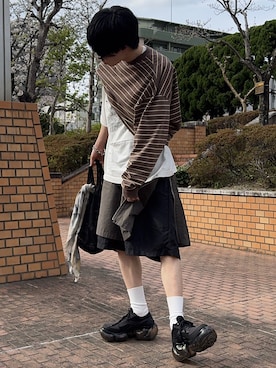 「アイテム（エコバッグ/サブバッグ）」を使った、Hiromuさん（メンズ・180cm）の秋コーディネート