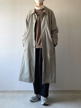 Hiromuさんの「loose soutien collar long coat/ルーズステンカラーコート」を使ったコーディネート