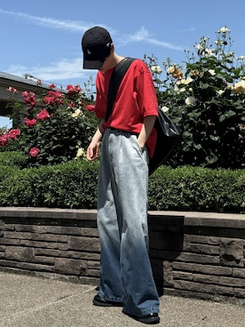 「MONO-MART（モノマート）のアイテム」を使った、Hiromuさん（メンズ・180cm）の春コーディネート