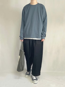 「CONVERSE（コンバース）のCONVERSE コンバース ALL STAR OX オールスター オックス（スニーカー）」を使った、Hiromuさん（メンズ・180cm）の秋コーディネート