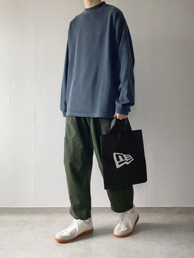 「FREAK'S STORE（フリークスストア）のWEB限定 6ポケット ワイドシルエット カーゴパンツ（カーゴパンツ）」を使った、Hiromuさん（メンズ・180cm）の秋コーディネート