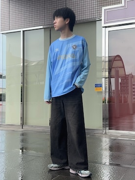 「ASICS（アシックス）のアイテム」を使った、Hiromuさん（メンズ・180cm）の夏コーディネート