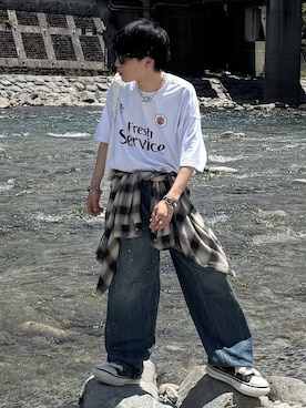 「Bleme（ブレム）のアイテム」を使った、Hiromuさん（メンズ・180cm）の夏コーディネート
