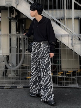 「アイテム（ポロシャツ）」を使った、Hiromuさん（メンズ・180cm）の秋コーディネート
