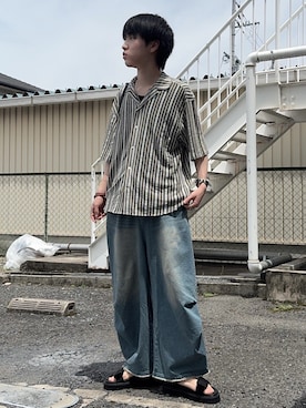 「Chikashitsu +（チカシツプラス）のアイテム」を使った、Hiromuさん（メンズ・180cm）の夏コーディネート