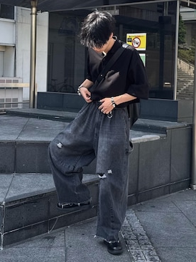 「アイテム（ポロシャツ）」を使った、Hiromuさん（メンズ・180cm・20代）の夏コーディネート