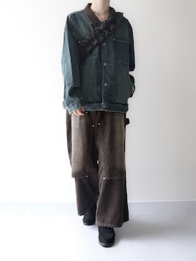 「アイテム（カバーオール）」を使った、Hiromuさん（メンズ・180cm）の秋コーディネート