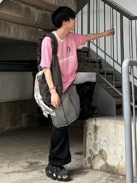 「アイテム（スカート）」を使った、Hiromuさん（メンズ・180cm）の春コーディネート