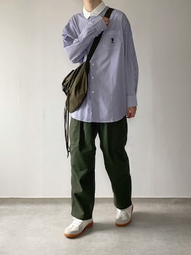 「FREAK'S STORE（フリークスストア）のWEB限定 6ポケット ワイドシルエット カーゴパンツ（カーゴパンツ）」を使った、Hiromuさん（メンズ・180cm）の冬コーディネート