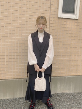 「SPINNS（スピンズ）のアイテム（ワンピース）」を使った、ﾒｸﾞﾐさん（レディース・159cm）の春コーディネート