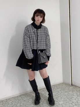 「フレンチガーリー」｜「アイテム（カチューシャ）」を使った、ﾒｸﾞﾐさん（レディース・159cm）の冬コーディネート