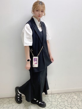 「SPINNS（スピンズ）のアイテム（PC・スマホグッズ/家電）」を使った、ﾒｸﾞﾐさん（レディース・159cm）の夏コーディネート