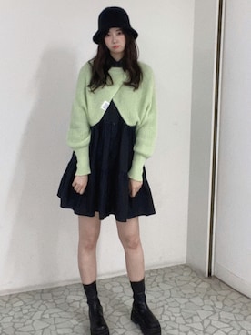 「SPINNS（スピンズ）のアイテム（ワンピース）」を使った、ﾒｸﾞﾐさん（レディース・159cm）の秋コーディネート