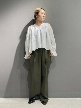 「URBAN RESEARCH DOORS（アーバンリサーチドアーズ）のラメ刺繍ブラウス（シャツ/ブラウス）」を使った、takeさん（レディース・158cm）の夏コーディネート