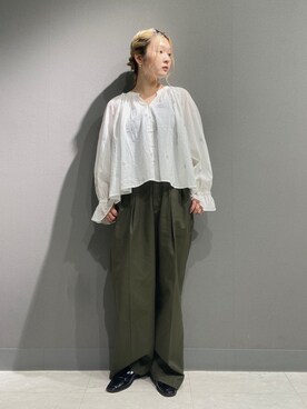 「URBAN RESEARCH DOORS（アーバンリサーチドアーズ）のラメ刺繍ブラウス（シャツ/ブラウス）」を使った、takeさん（レディース・158cm）の夏コーディネート