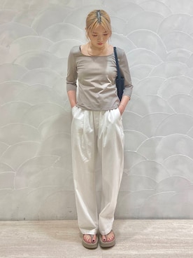 「綿100%」｜takeさん（レディース・158cm）の春コーディネート