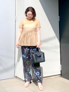 「ぺプラムトップス」｜kumikoさん（レディース・165cm）の夏コーディネート