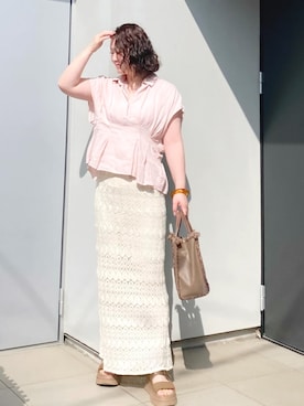 「メッシュバッグ」｜kumikoさん（レディース・165cm）の夏コーディネート