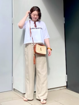 「ロゴニット」｜kumikoさん（レディース・165cm）の夏コーディネート