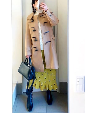 「フラワープリント」｜「アイテム（ブーツ）」を使った、kumikoさん（レディース・165cm）の冬コーディネート