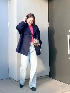 「アイテム（ピーコート）」を使った、kumikoさん（レディース・165cm）の冬コーディネート