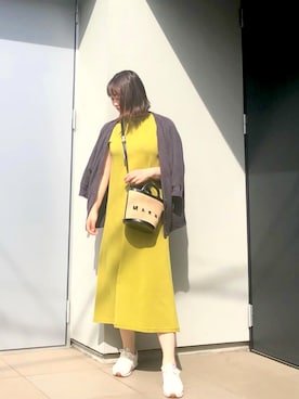 「ワンピース×スニーカー」｜「アイテム（アンサンブル）」を使った、kumikoさん（レディース・165cm）の春コーディネート