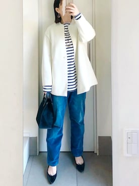 「plage（プラージュ）のアイテム（ノーカラーコート）」を使った、kumikoさん（レディース・165cm）の秋コーディネート
