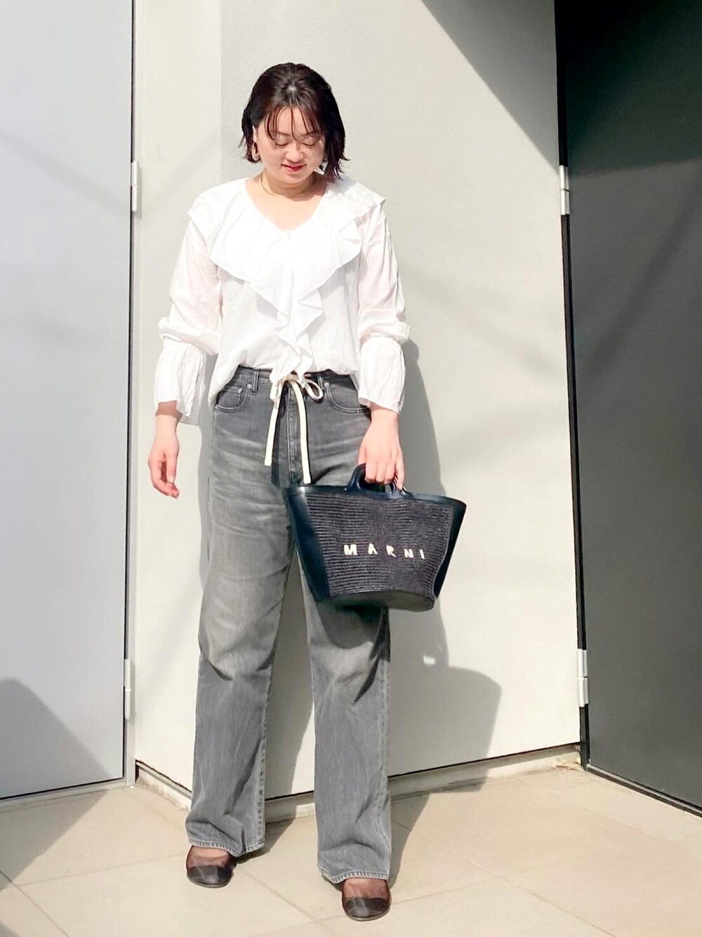 シルバーカゴバッグ 美品 セレクトショップ バケツ型 （かご