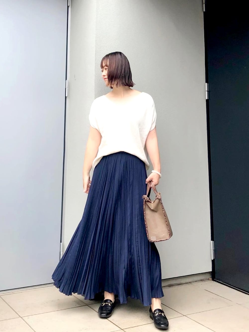 美品✨定価１.５万❤️　ブルー　イエナ　コクーンリブVネックプルオーバー◆ イエナ コットンストレッチコクーンVネックプルオーバー