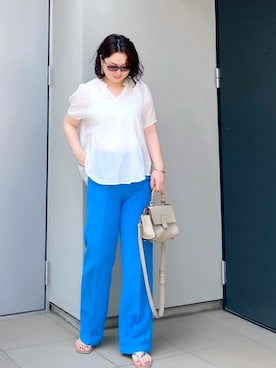 「ブルー x ホワイト」｜kumikoさん（レディース・165cm）の夏コーディネート