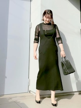 「Whim Gazette（ウィムガゼット）のアイテム（ワンピース）」を使った、kumikoさん（レディース・165cm）の秋コーディネート