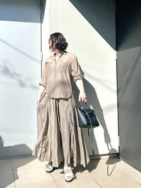 Whim Gazette（ウィムガゼット）の「レザータッチフレアスカート