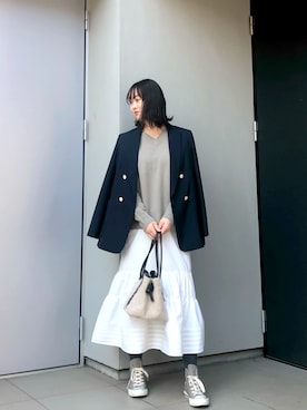 「IENA（イエナ）のアイテム（テーラードジャケット）」を使った、kumikoさん（レディース・165cm）の冬コーディネート