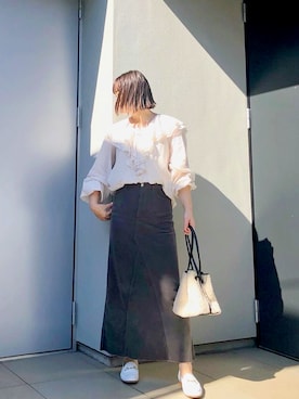 「FRAMeWORK（フレームワーク）のアイテム（ローファー）」を使った、kumikoさん（レディース・165cm）の秋コーディネート