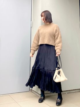 「ビットローファー」｜「アイテム（アクセサリー）」を使った、kumikoさん（レディース・165cm）の冬コーディネート