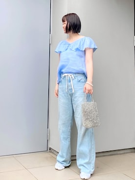 「Whim Gazette（ウィムガゼット）のアイテム（パンツ）」を使った、kumikoさん（レディース・165cm）の夏コーディネート
