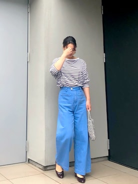 「アイテム（レインシューズ、ブラウン系）」を使った、kumikoさん（レディース・165cm）の秋コーディネート