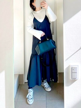 「ボストンバッグ」｜kumikoさん（レディース・165cm）の冬コーディネート