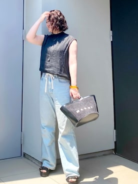 「アイテム（ハンドバッグ）」を使った、kumikoさん（レディース・165cm）の夏コーディネート