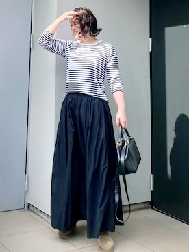 「アイテム（スリッポン）」を使った、kumikoさん（レディース・165cm）の秋コーディネート