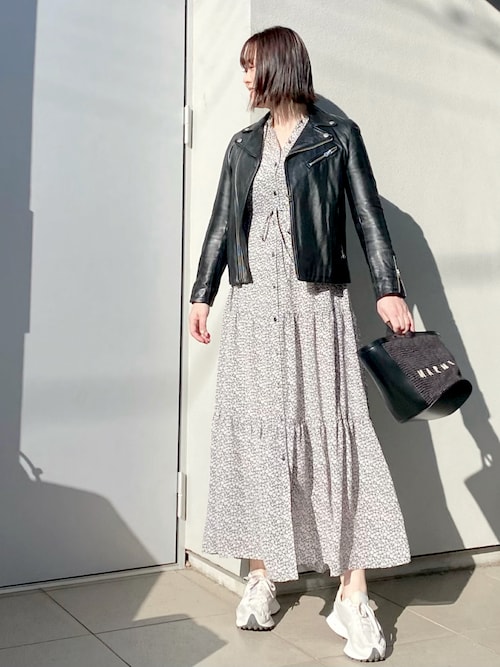 IENA ジョーゼットフラワープリントマキシワンピース 