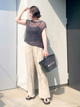 「MARNI（マルニ）のアイテム（バッグ）」を使った、kumikoさん（レディース・165cm）の夏コーディネート