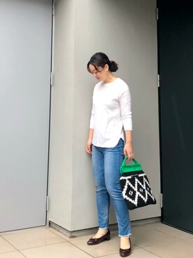 「アイテム（レインシューズ、ブラウン系）」を使った、kumikoさん（レディース・165cm）の秋コーディネート