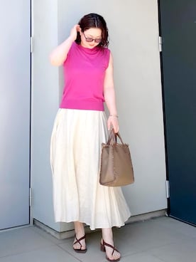 「Whim Gazette（ウィムガゼット）のアイテム」を使った、kumikoさん（レディース・165cm）の夏コーディネート