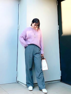 「FRAMeWORK（フレームワーク）のアイテム（ローファー）」を使った、kumikoさん（レディース・165cm）の冬コーディネート