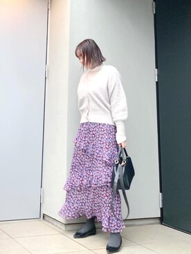 「IENA LA BOUCLE（イエナラブークル）のアイテム（スカート）」を使った、kumikoさん（レディース・165cm）の冬コーディネート