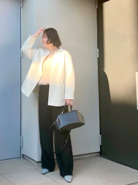 「アイテム（ノーカラーコート）」を使った、kumikoさん（レディース・165cm）の冬コーディネート